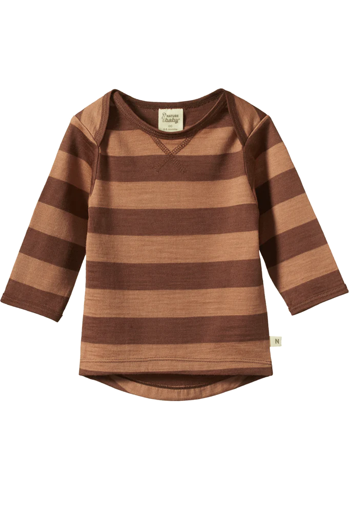 Nature Baby Merino Essential Tee - Bear Bold Stripe