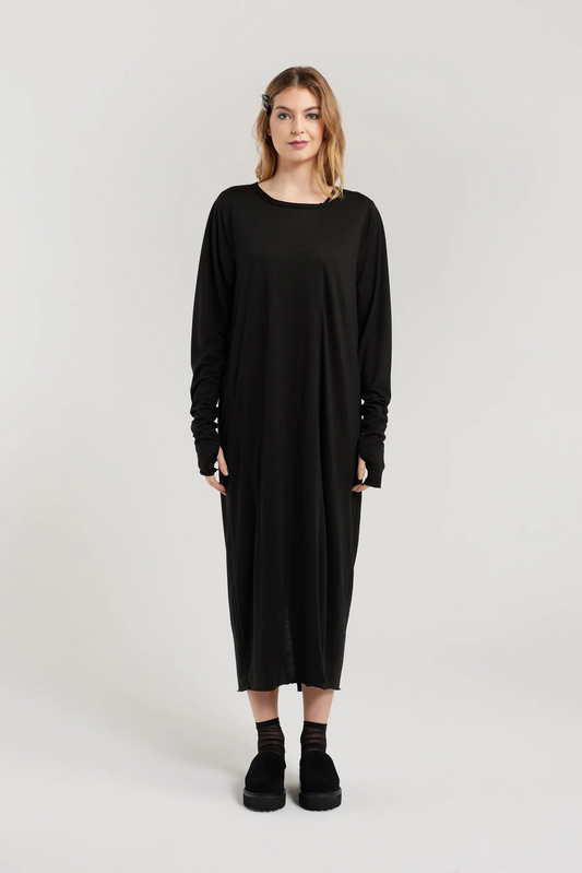 Nyne Prime Dress - Black Merino