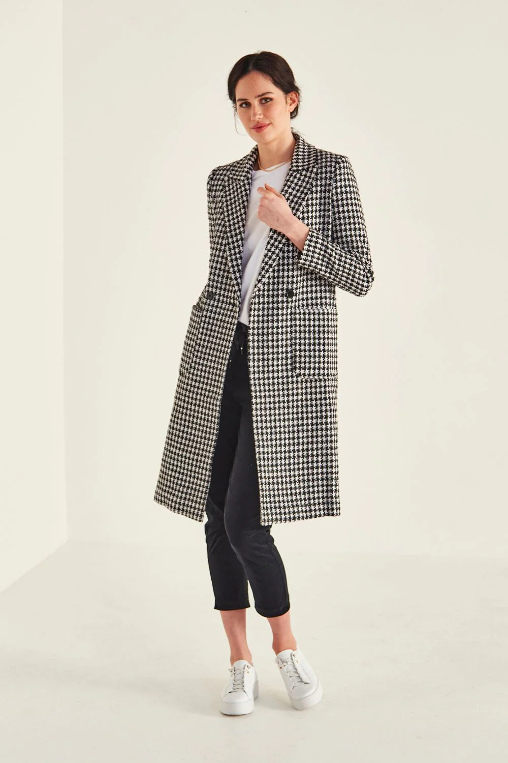 Lemon Tree Jude Coat - Houndstooth