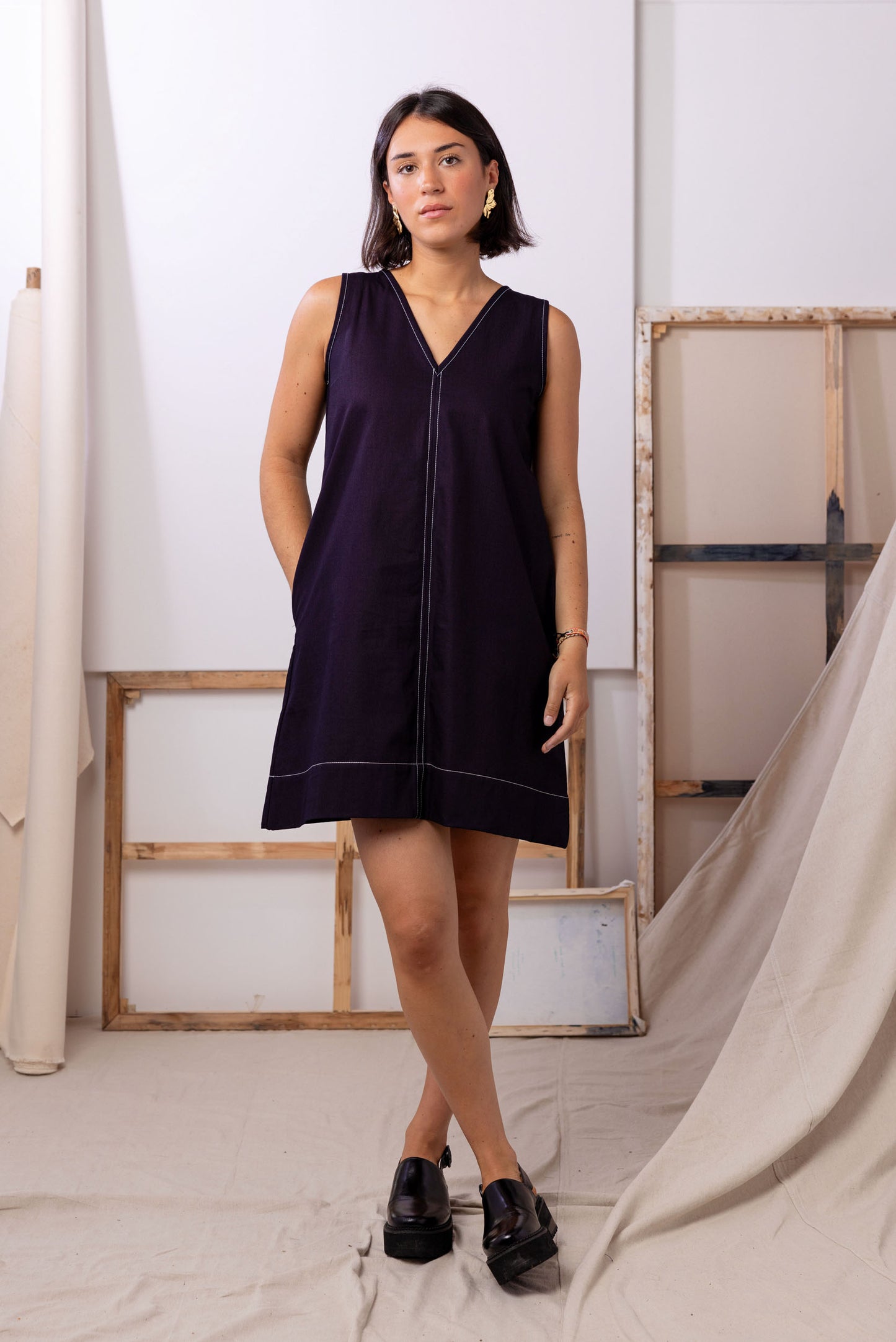 ReCreate Etta Reversible Dress - Indigo