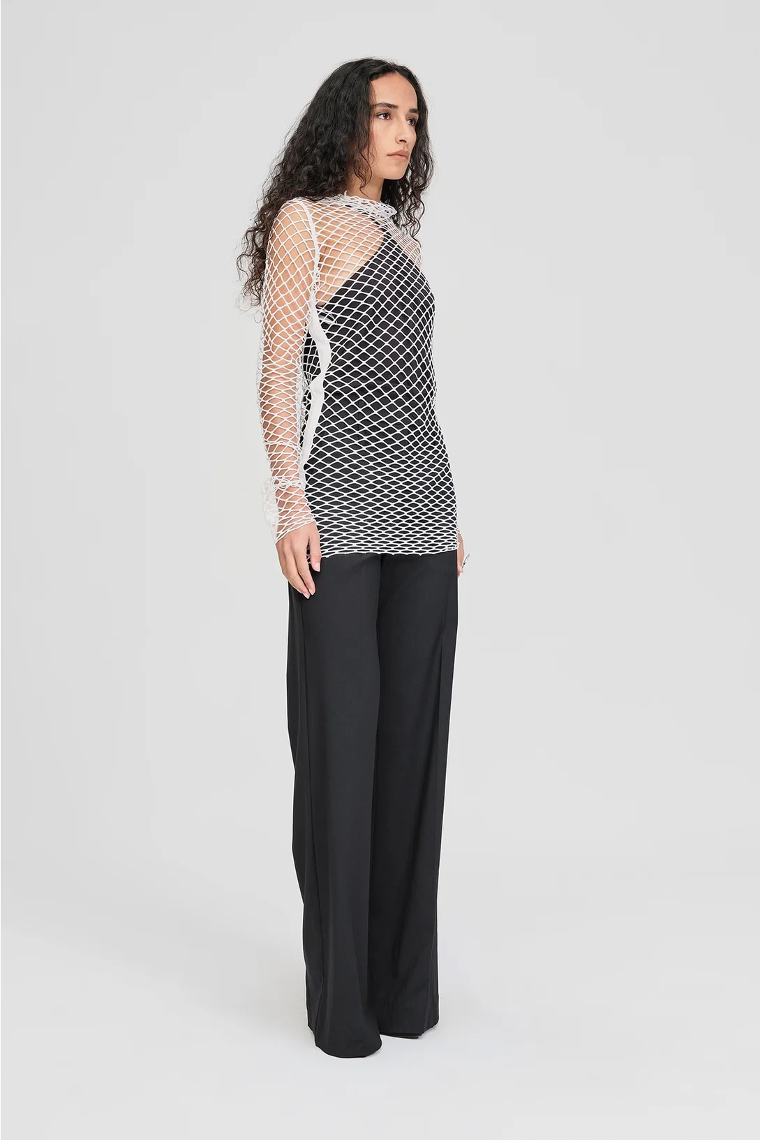 Taylor Mesh Contend Tunic - Ivory