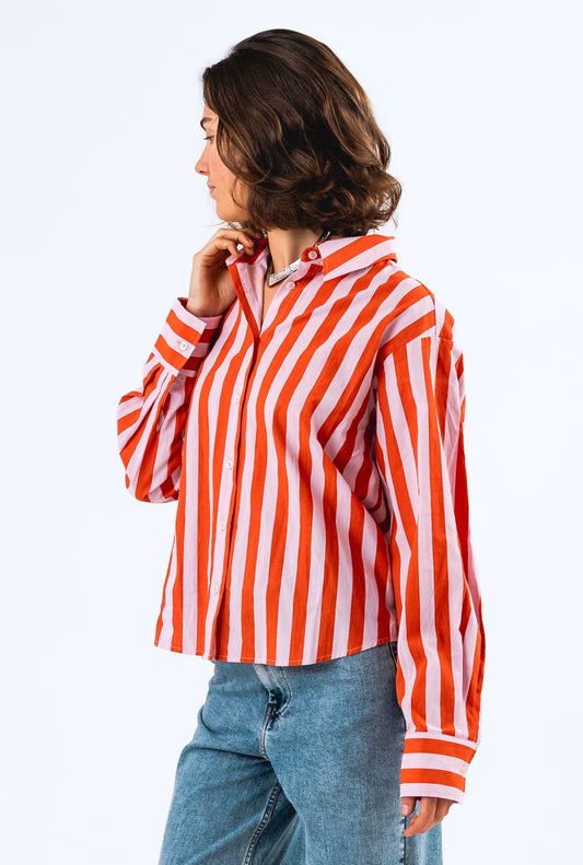 Lollys Laundry BleekerLL Shirt LS - Stripe Red