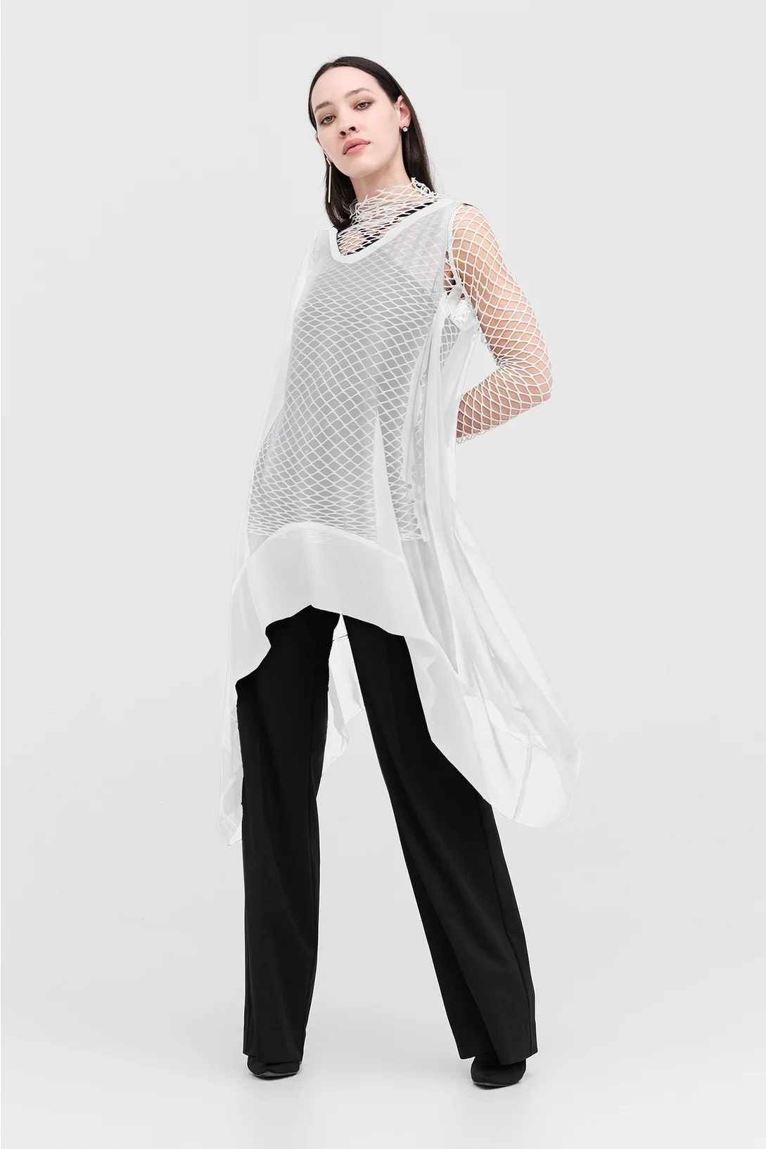 Taylor Mesh Contend Tunic - Ivory