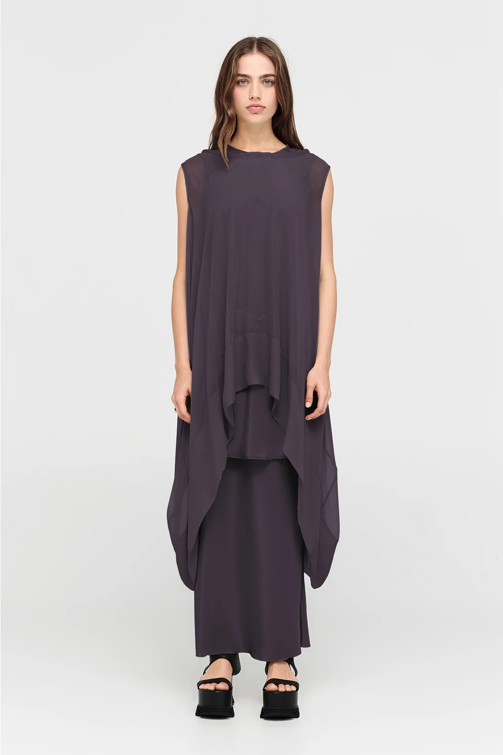 Taylor Banded Oblique Tunic - Moonscape