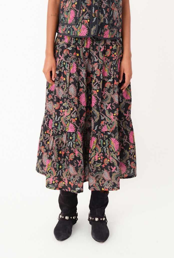 Lollys Laundry MorningLL Midi Skirt - Flower Print