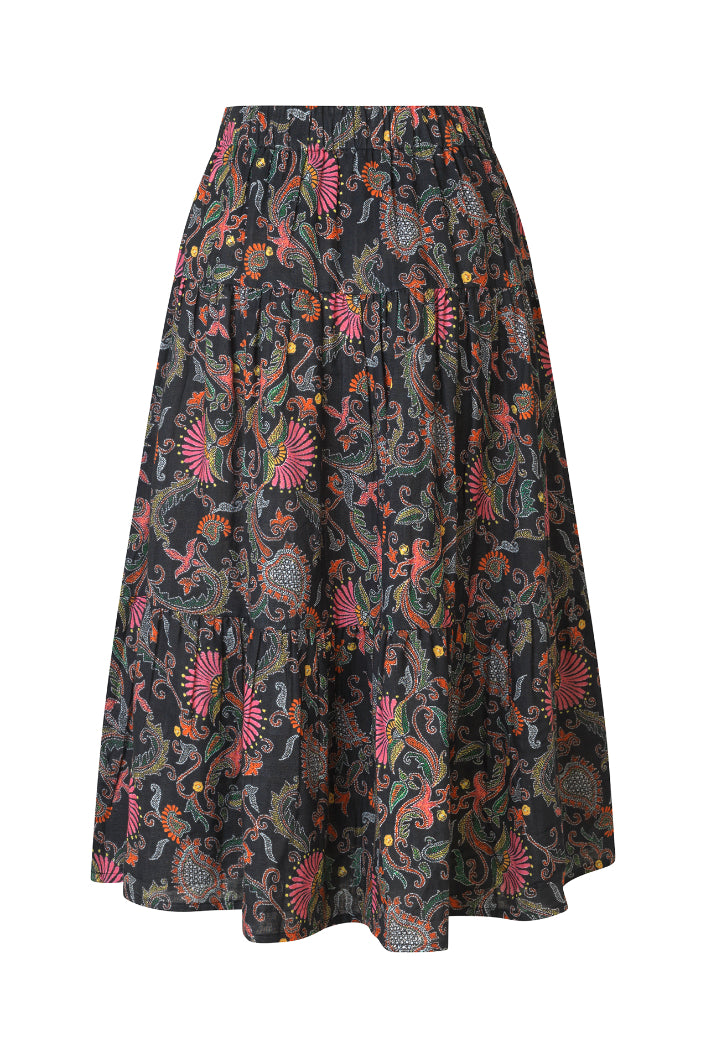 Lollys Laundry MorningLL Midi Skirt - Flower Print