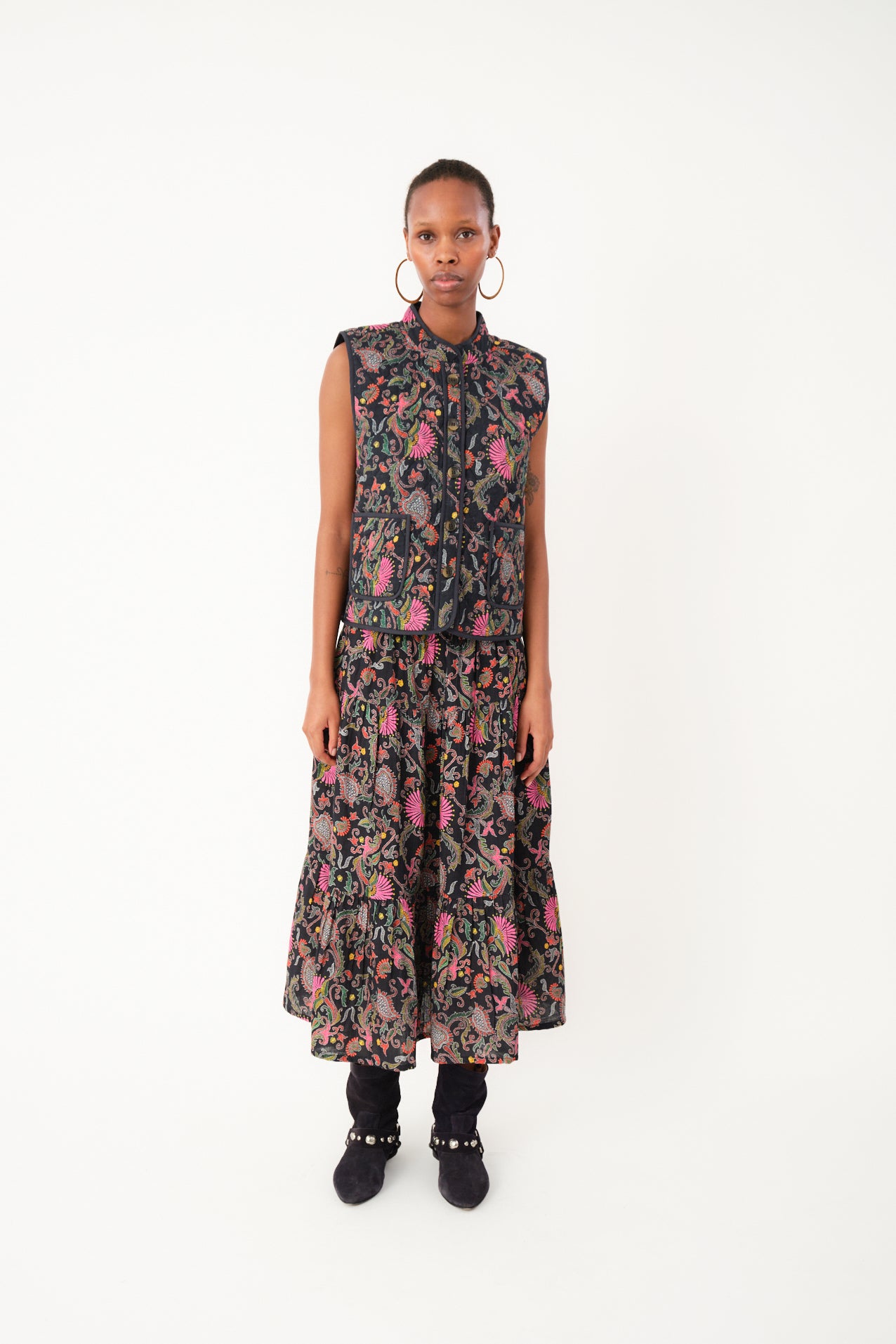 Lollys Laundry MorningLL Midi Skirt - Flower Print