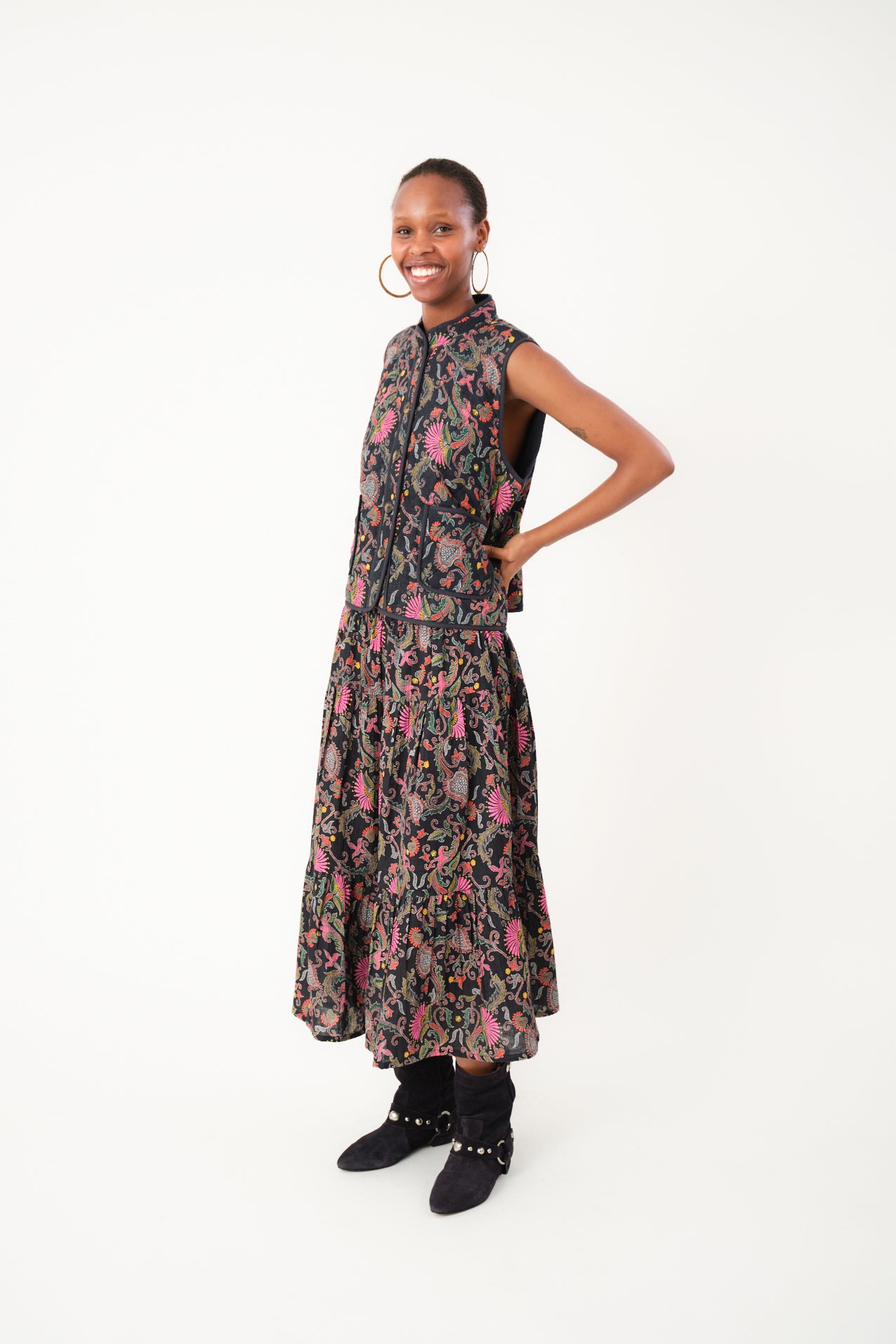 Lollys Laundry MorningLL Midi Skirt - Flower Print