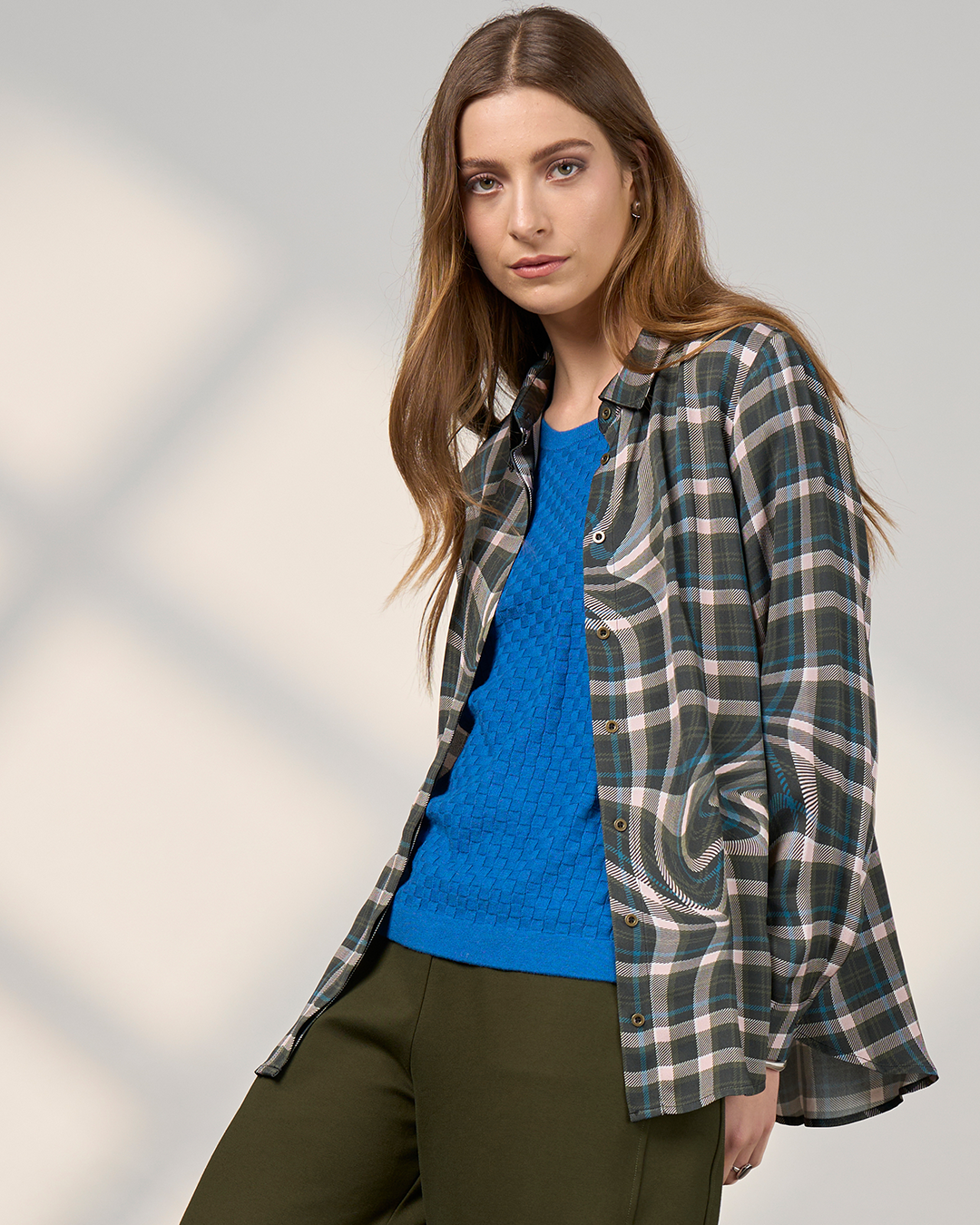 Madly Sweetly Illusion Shirt - Khaki Multi