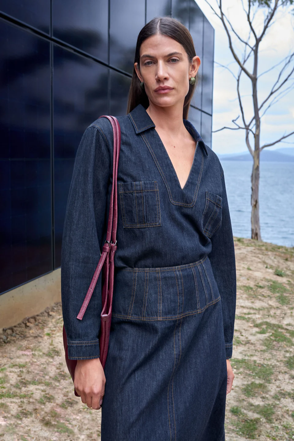 Elk Valor Top - Mid Blue Denim