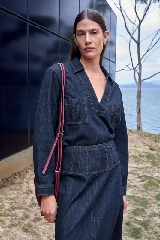 Elk Valor Top - Mid Blue Denim