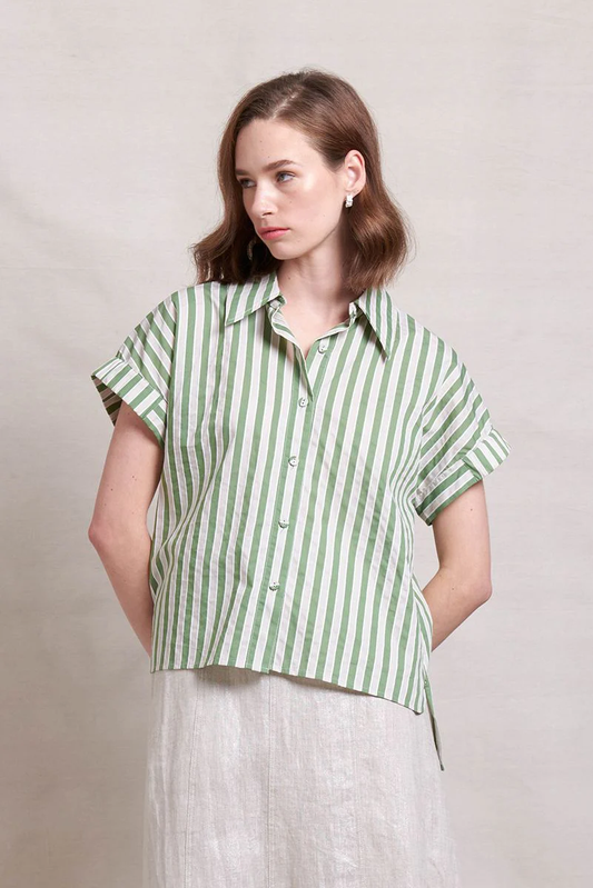 Neris Bi Line Shirt - Leaf Stripe