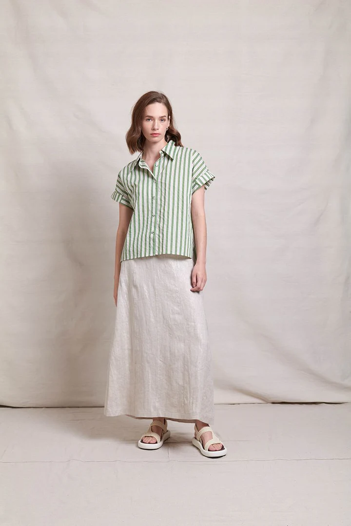 Neris Bi Line Shirt - Leaf Stripe