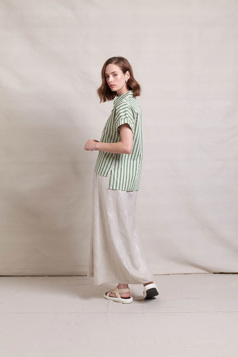 Neris Bi Line Shirt - Leaf Stripe