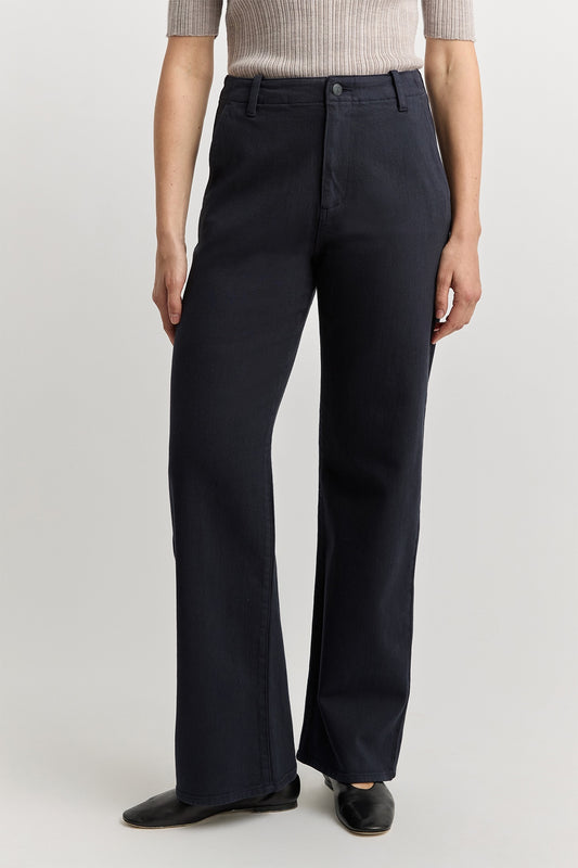 Toorallie Wide Leg Merino Denim Jean - Navy