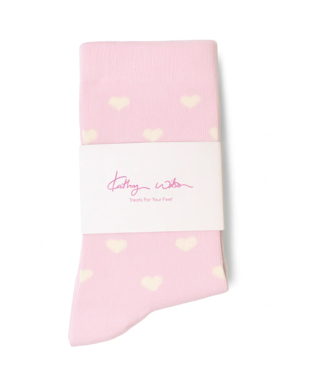 Kathryn Wilson Heart Socks - Pink/Cream