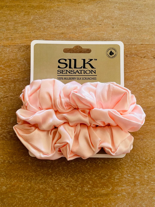 Silk Sensation Silk Scrunchie - Large Pale Pink