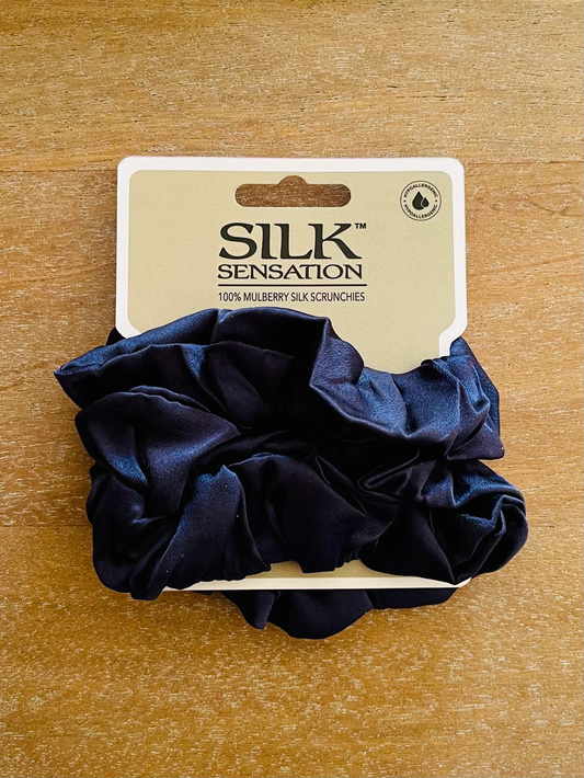 Silk Sensation Silk Scrunchie - Large Royal Blue