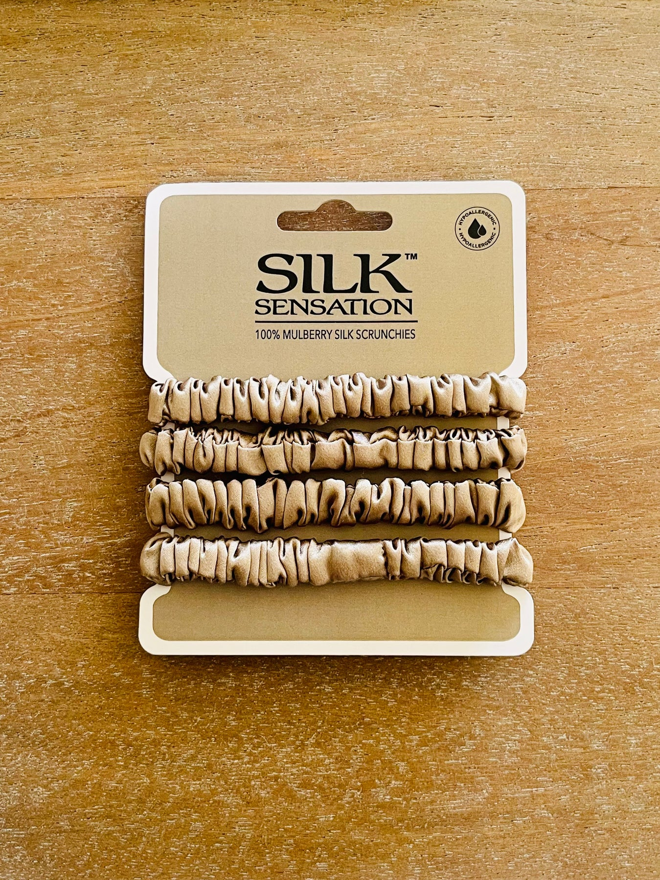 Silk Sensation Silk Scrunchie - Small Taupe
