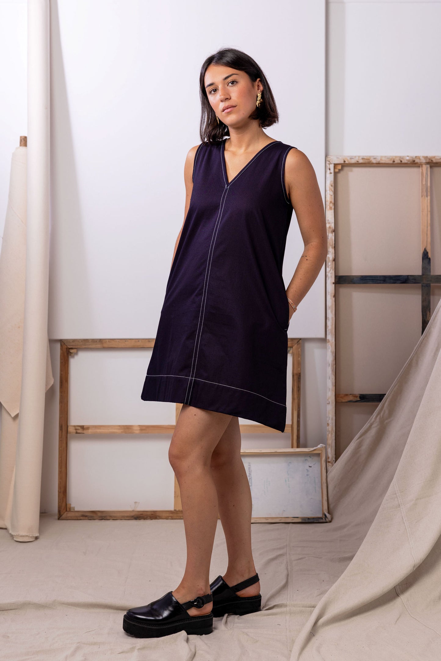 ReCreate Etta Reversible Dress - Indigo