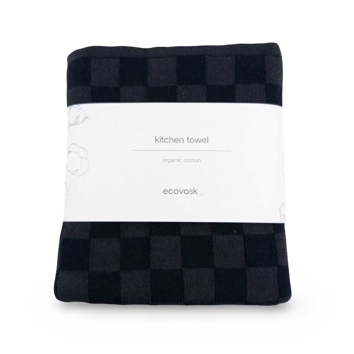 Ecovask Kitchen Towel - Poppy Seed Chequer