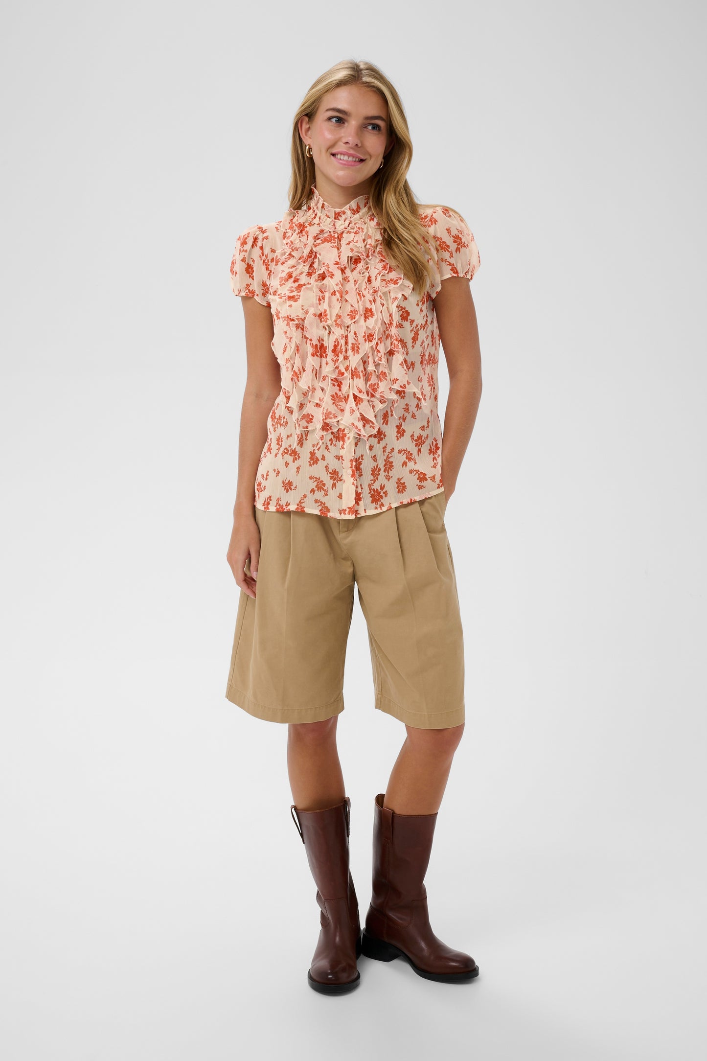 Saint Tropez Lilja SS Shirt - Seedpearl Valiant