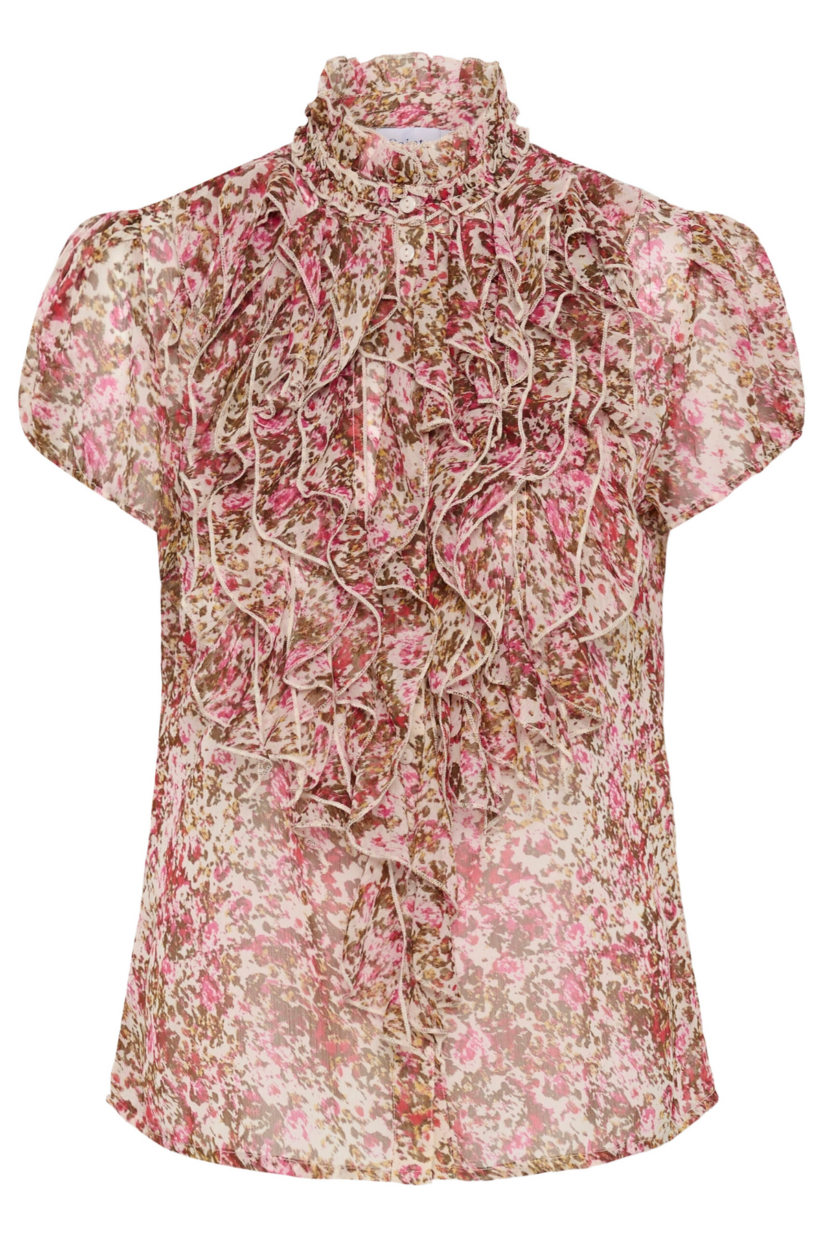 Saint Tropez Lilja Crinkle SS Shirt - Ballerina Brushed Bloom