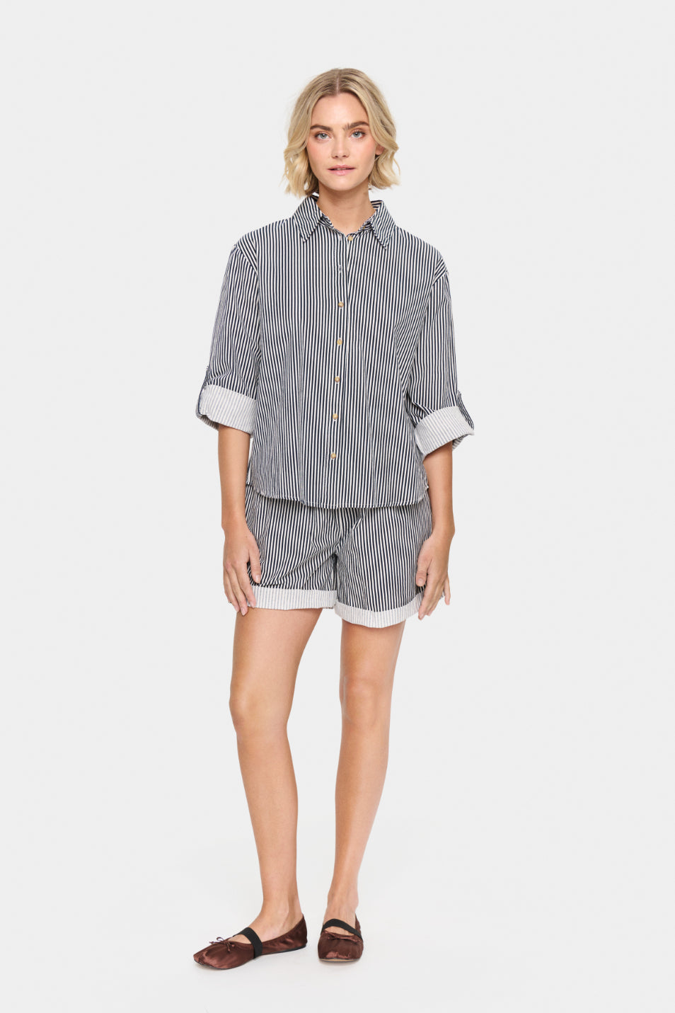 Saint Tropez Zalinda SZ Stripe Shirt - Icy Nightsky Stripe