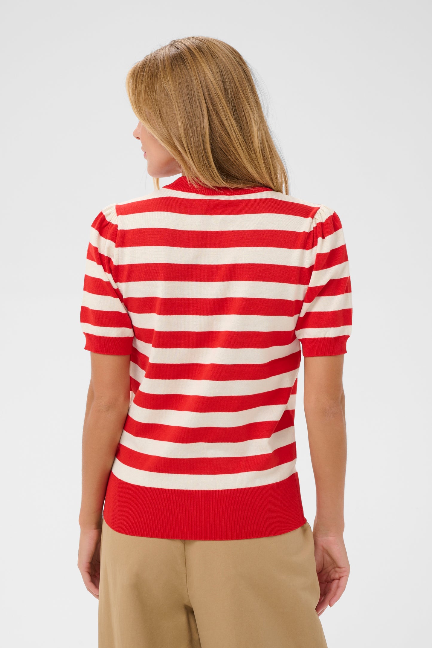 Saint Tropez Mila SS Striped Pullover - Valiant Seedpearl