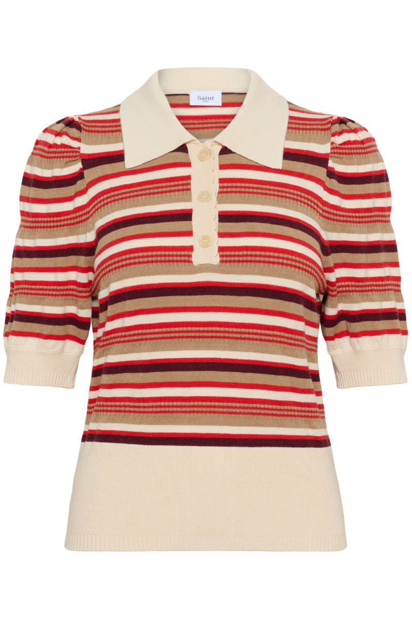 Saint Tropez Phillia Pullover - Valiant Poppy Multi Stripe