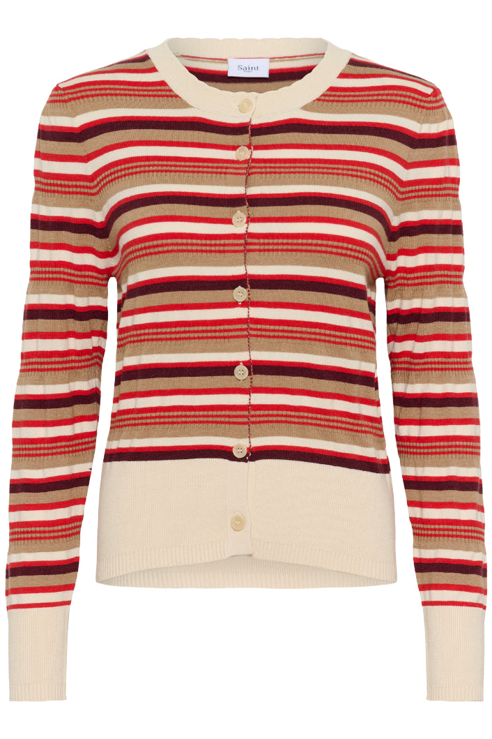 Saint Tropez Phillia Cardigan - Valiant Poppy Multi Stripe