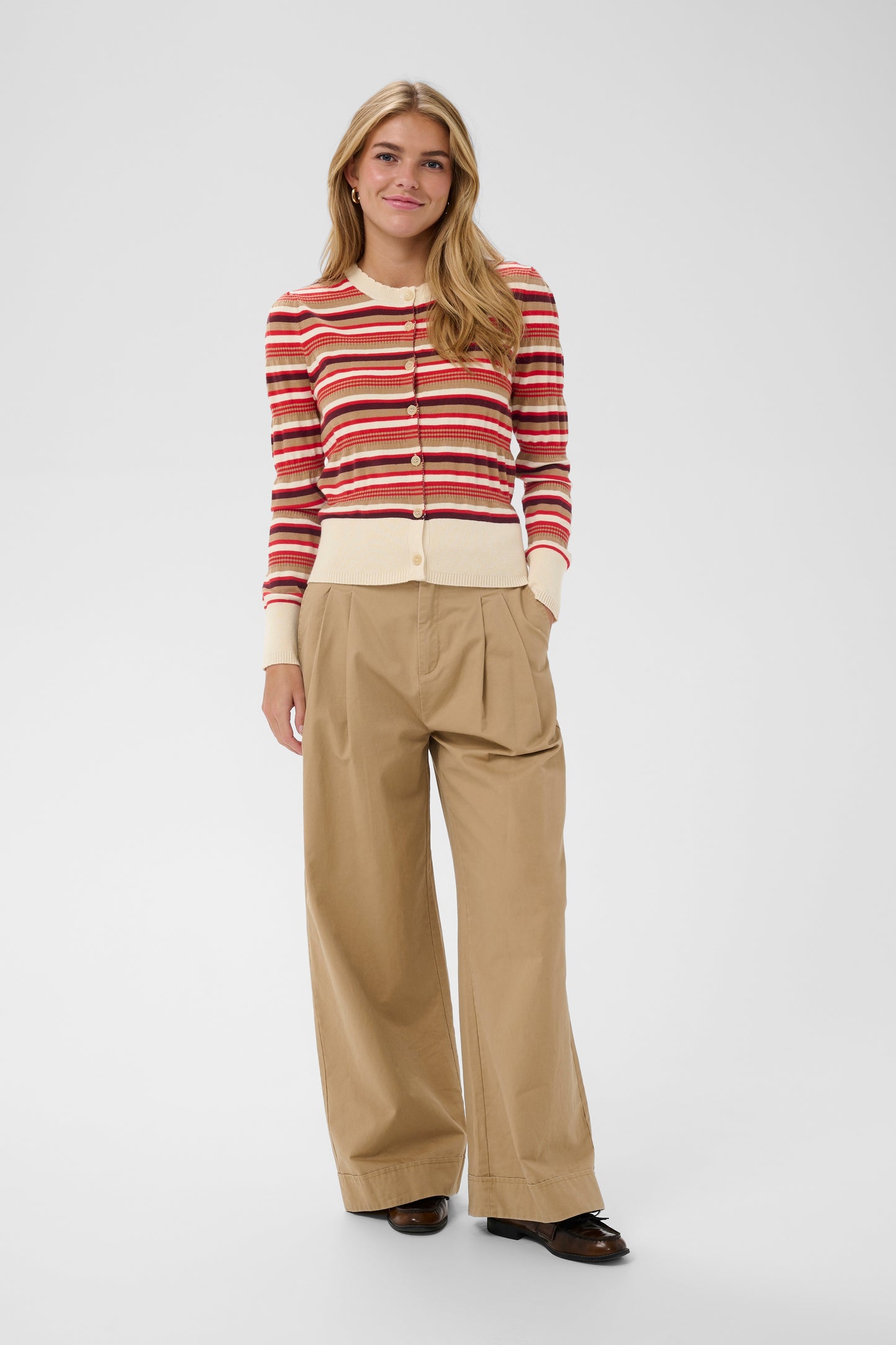 Saint Tropez Phillia Cardigan - Valiant Poppy Multi Stripe
