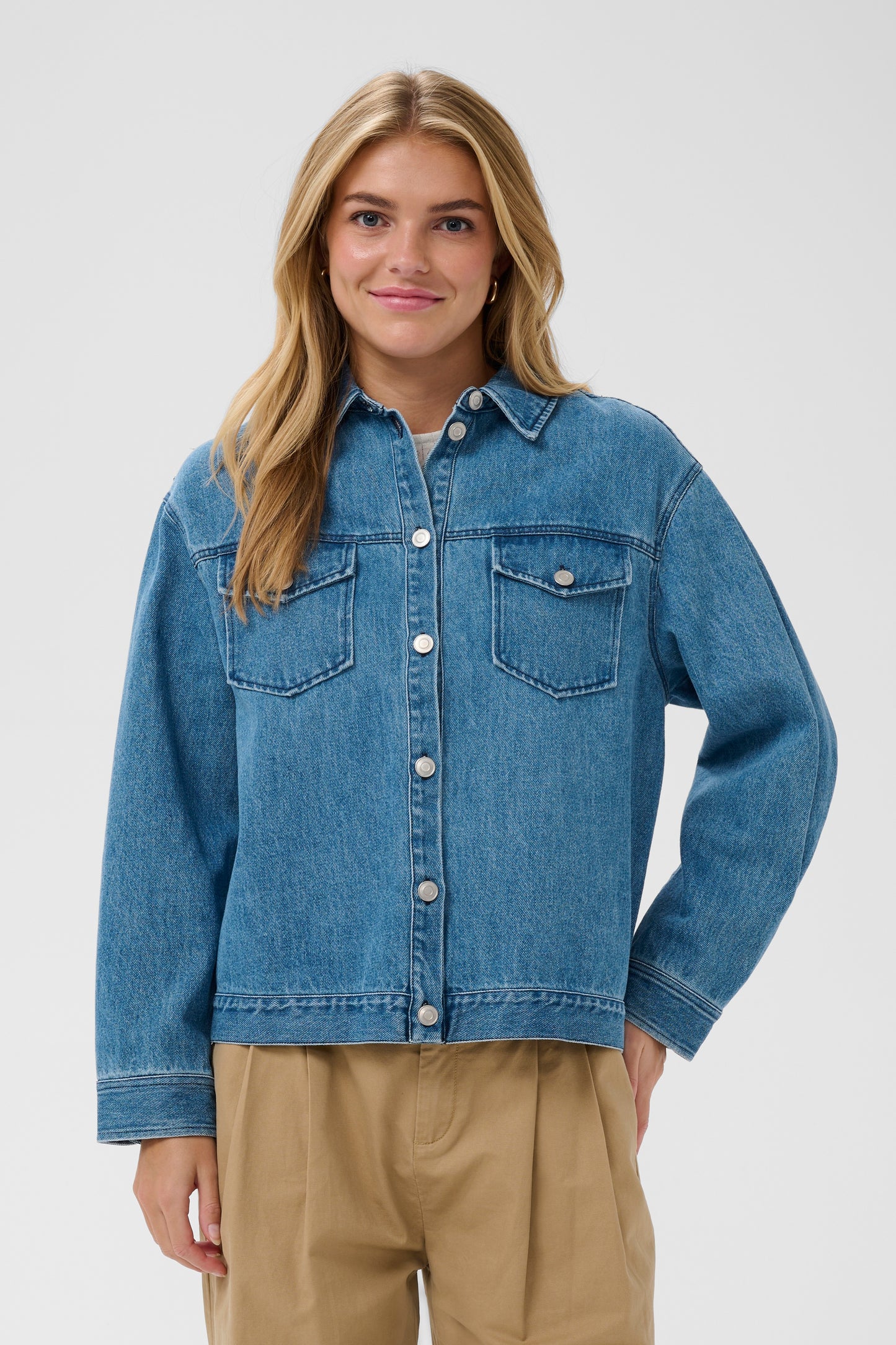 Saint Tropez Pindre Jacket - Medium Blue Denim