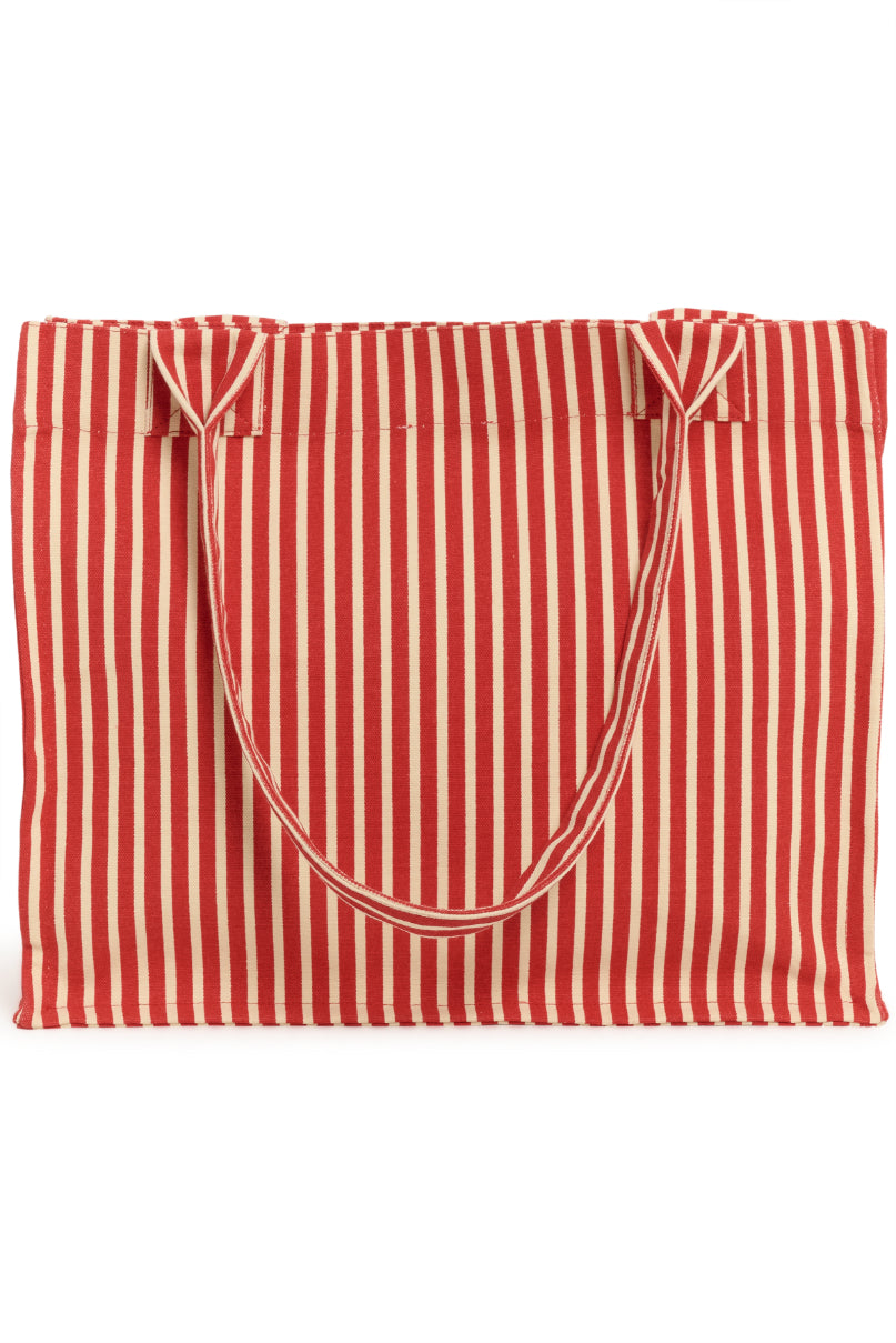 Saint Tropez Pansy Bag - Poppy Seedpearl Wide Stripe
