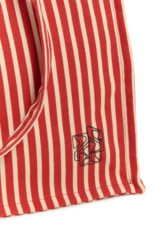 Saint Tropez Pansy Bag - Poppy Seedpearl Wide Stripe