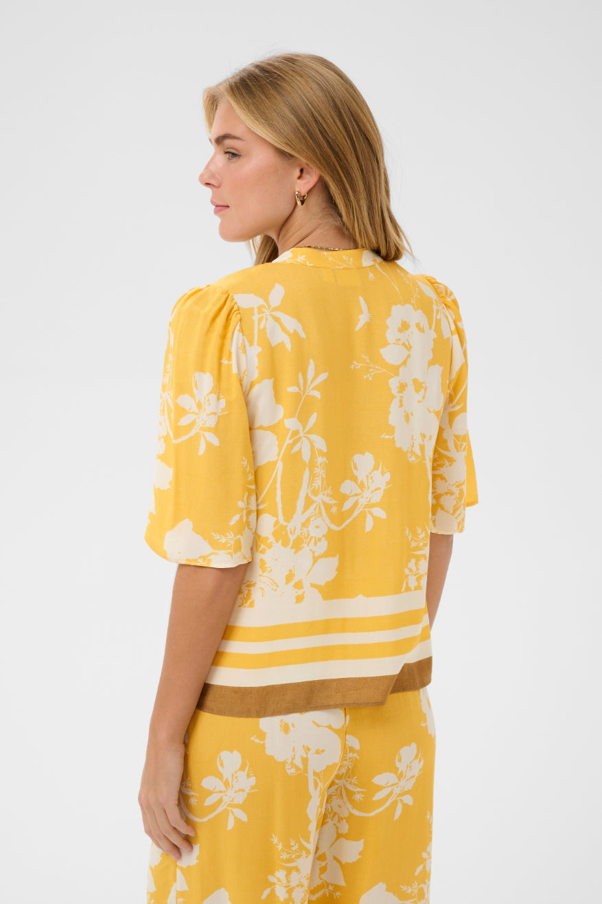 Saint Tropez Rasheda Blouse - Golden Apricot Flower Bloom