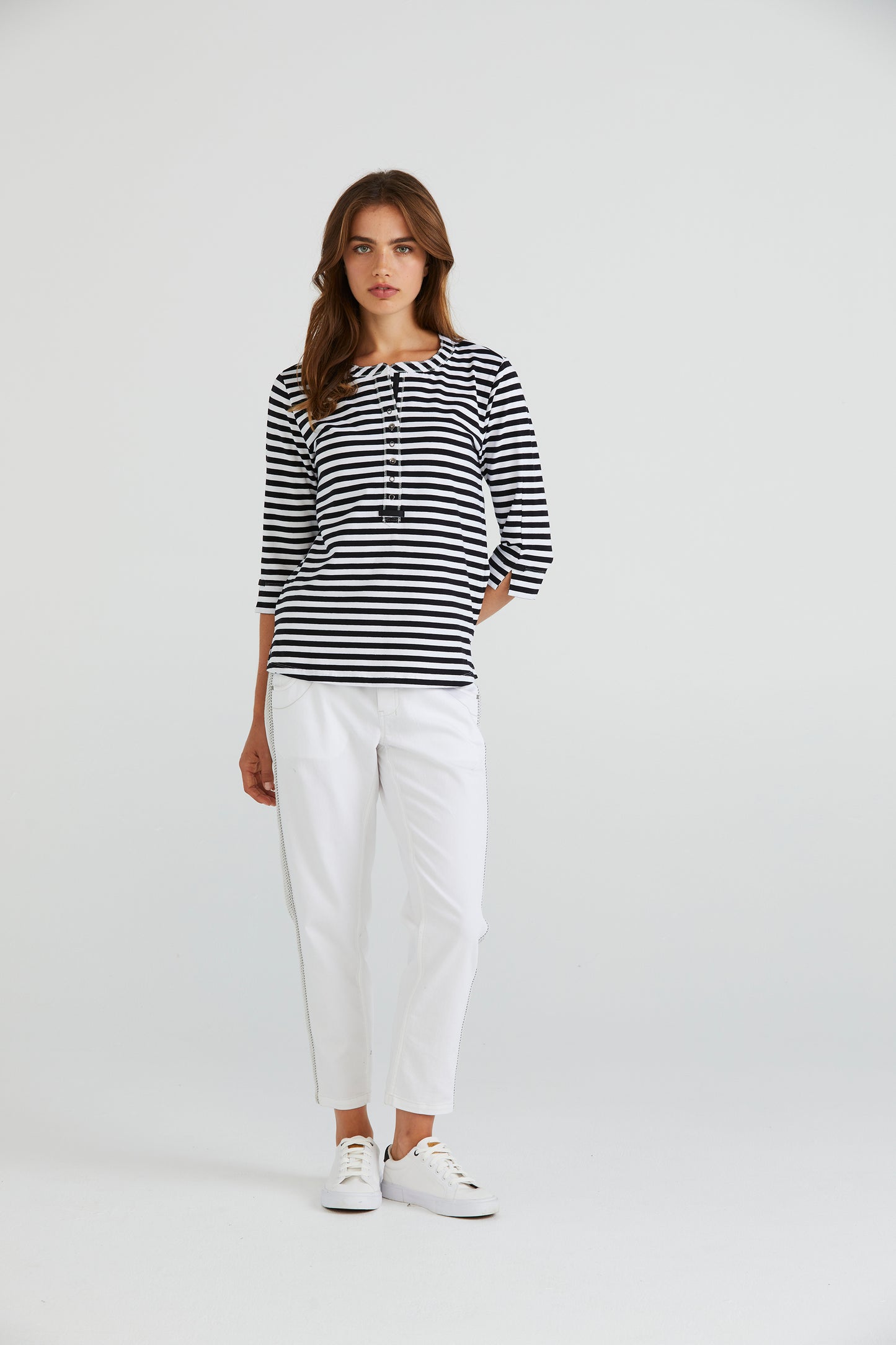 Lania The Label Sugar Top - Black/Ivory Stripe