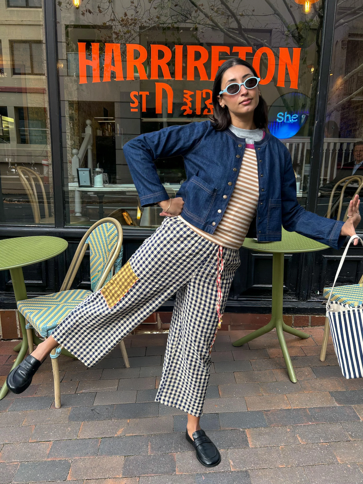 Boom Shankar Evelina Pant - Navy Spliced