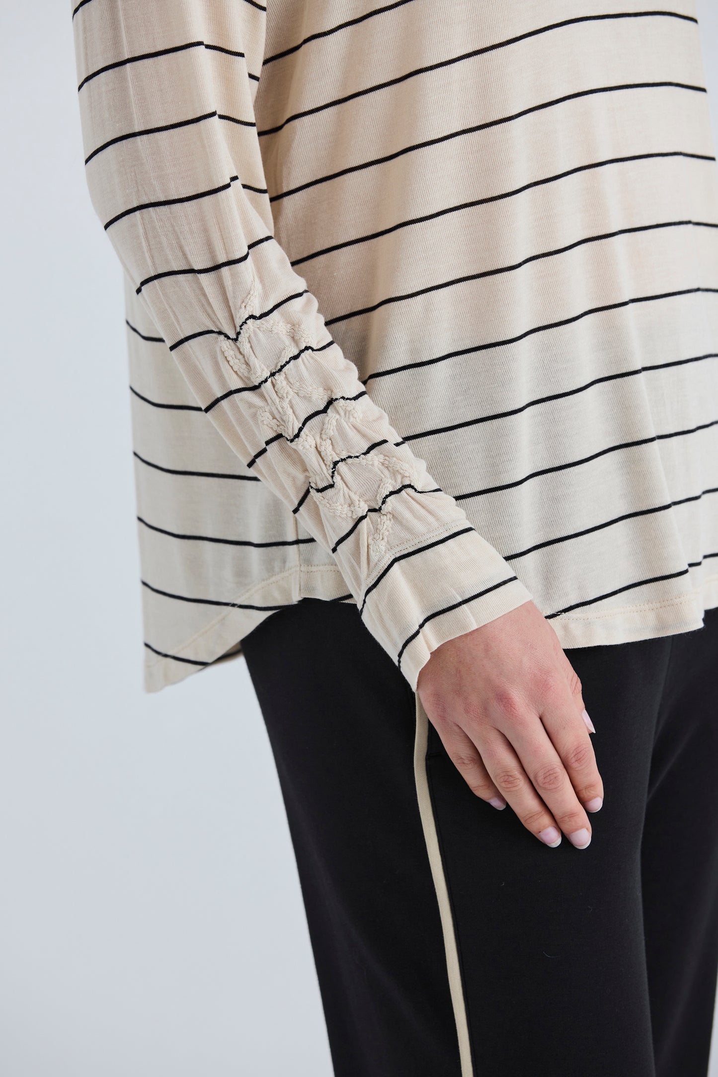 Lania the Label Astro Top - Almond/Black Stripe