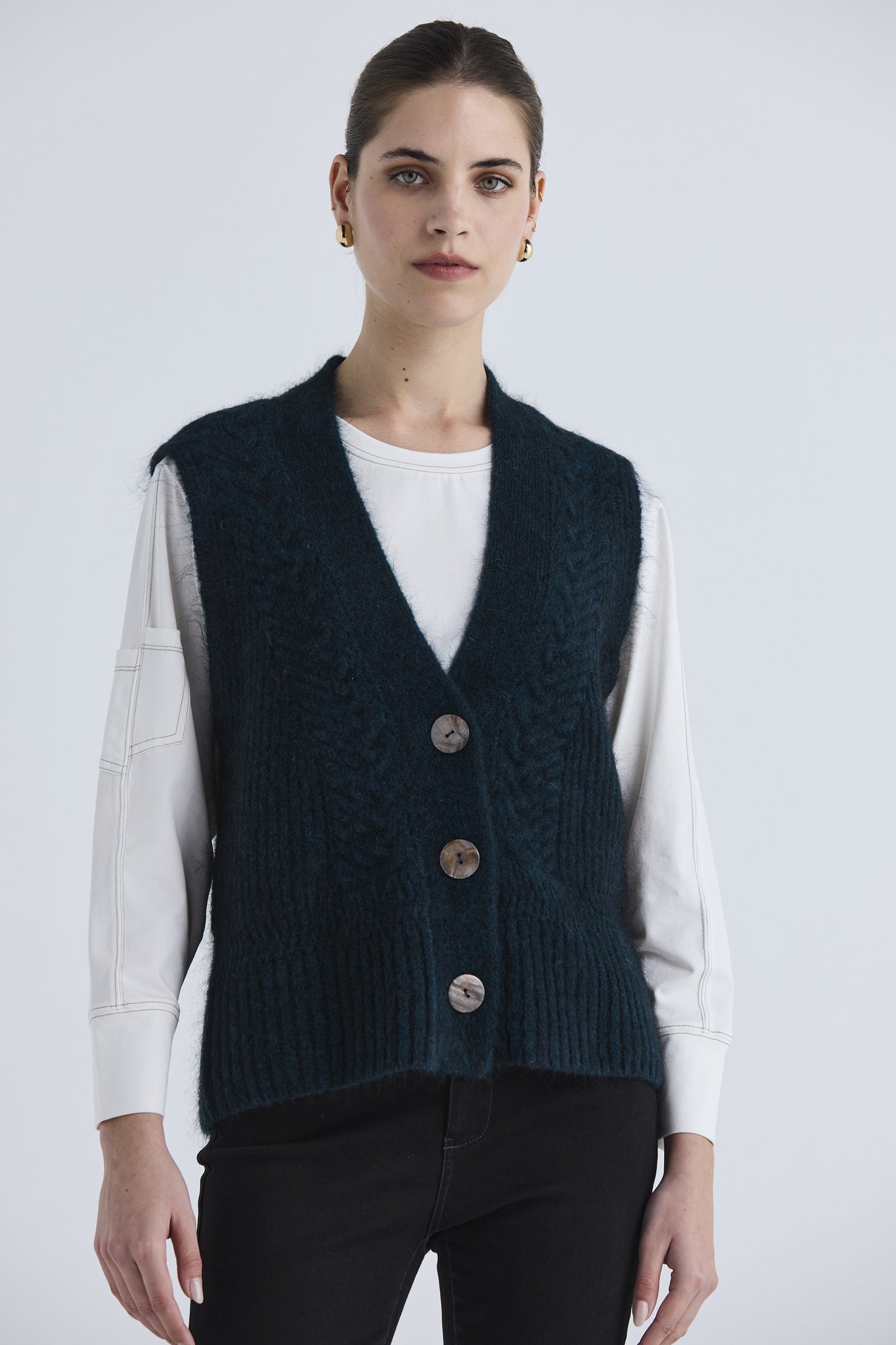 Lania the Label Brand Vest - Petrol