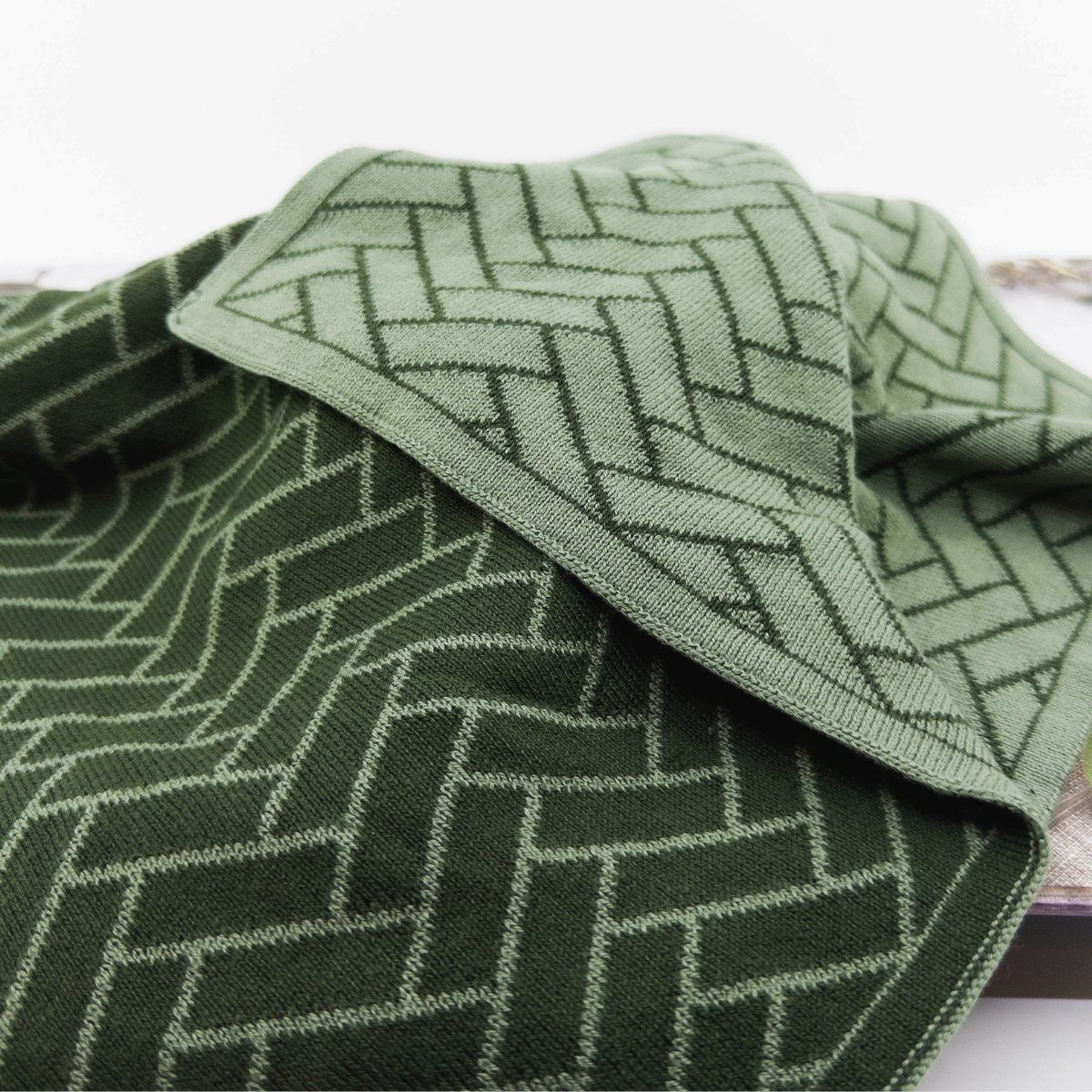 Ecovask Kitchen Towel - Forest/Sage Herringbone