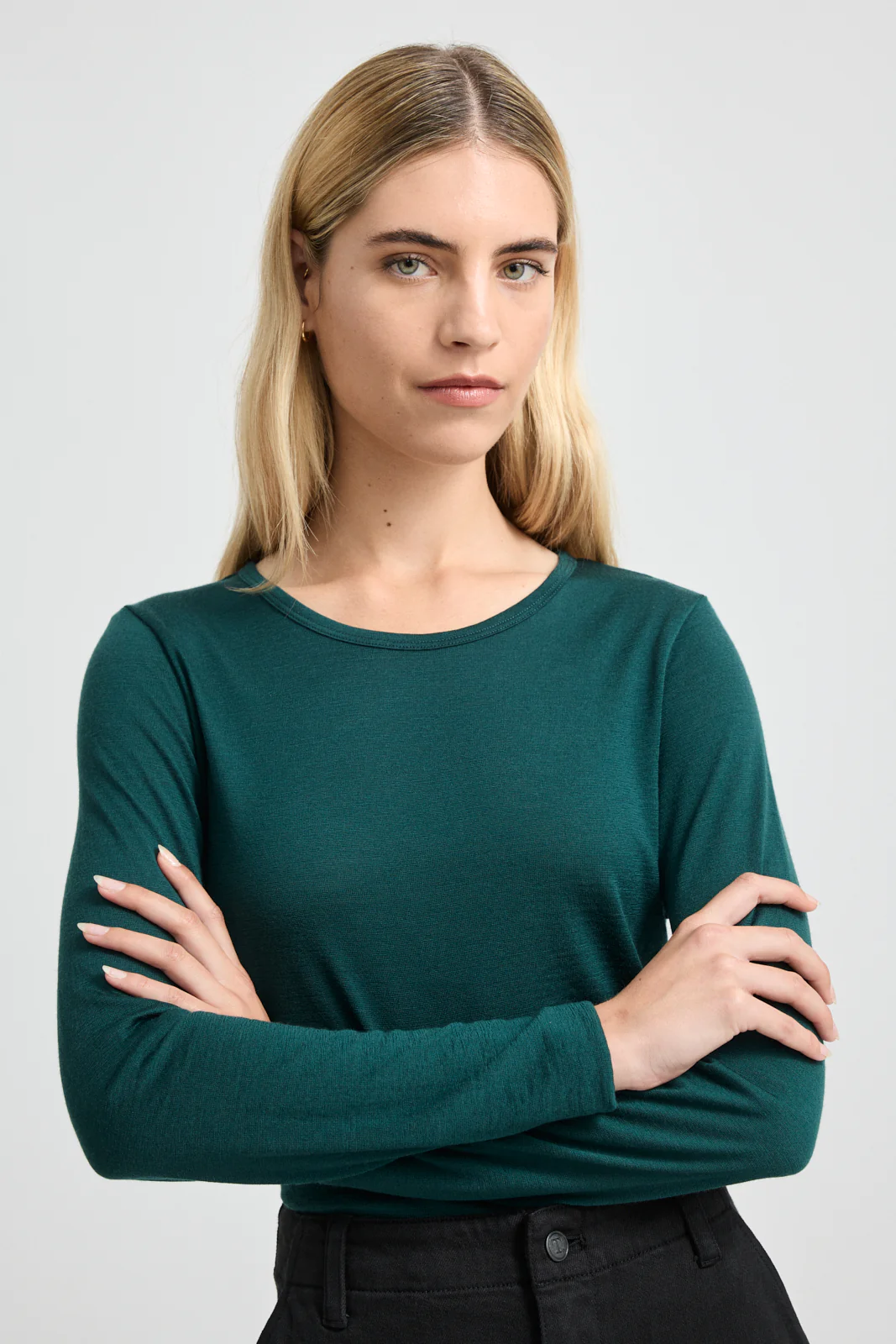 Toorallie Merino Crew Tee - Cedar Green