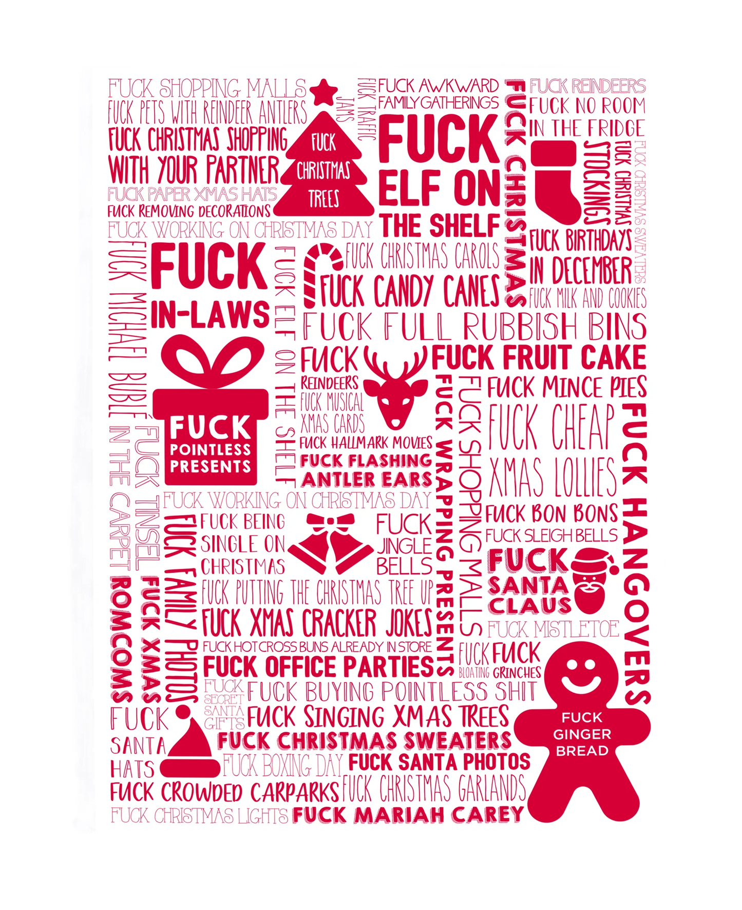 Annabel Trends F Christmas Tea Towel - Red