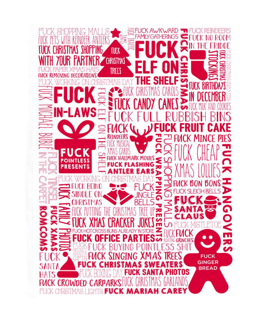 Annabel Trends F Christmas Tea Towel - Red