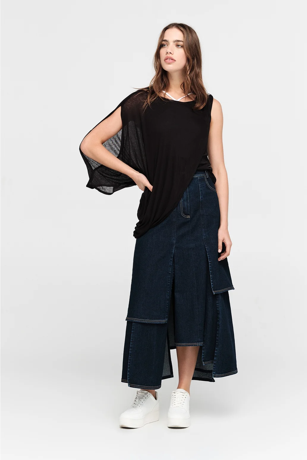 Taylor Splice Skirt - Indigo Denim
