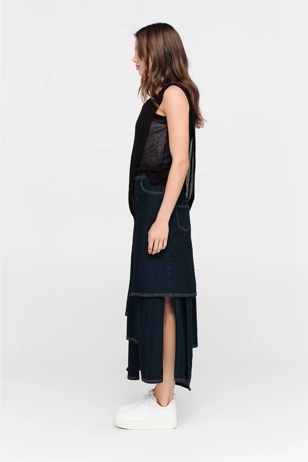 Taylor Splice Skirt - Indigo Denim
