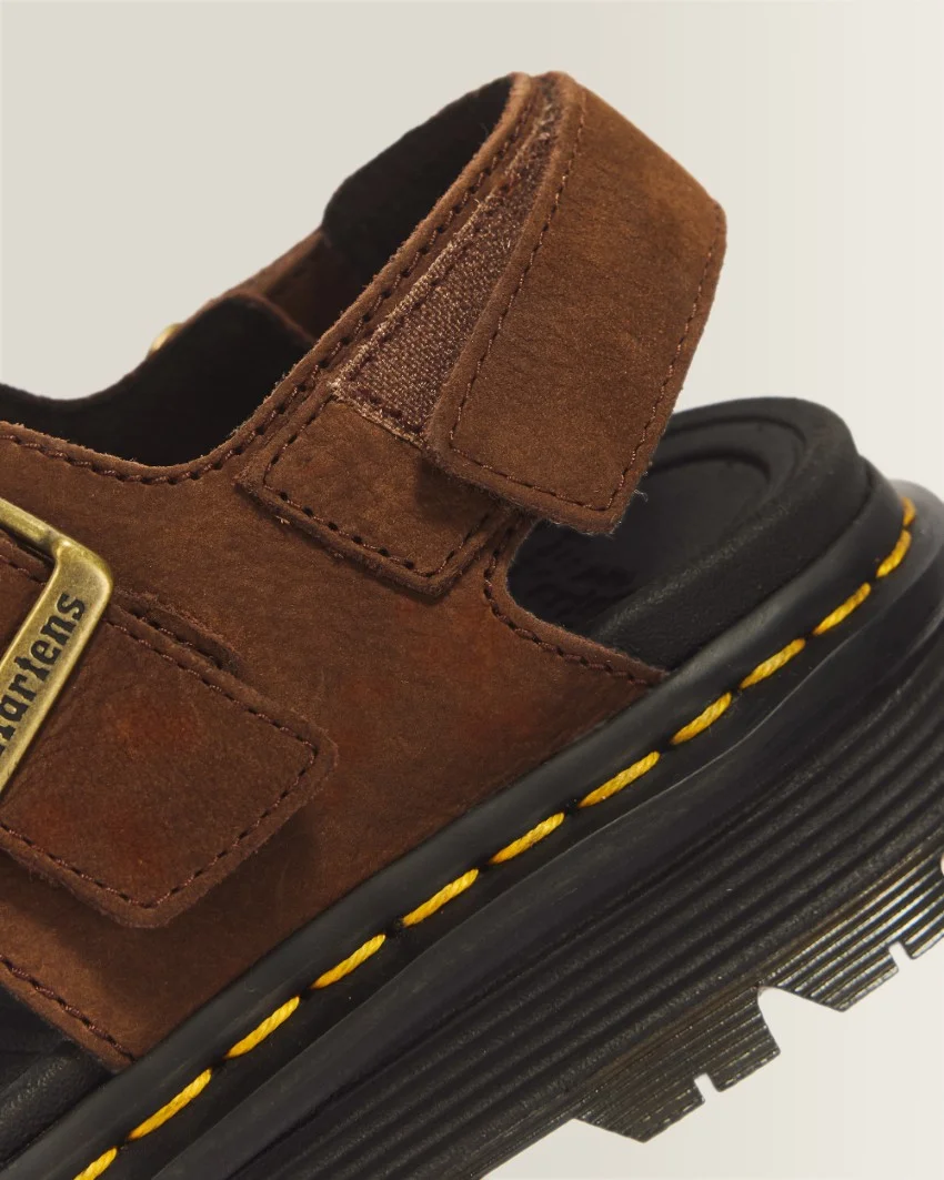 Dr Marten's Zebzag Sandal - Sepia Brown Tumbled Nubuck