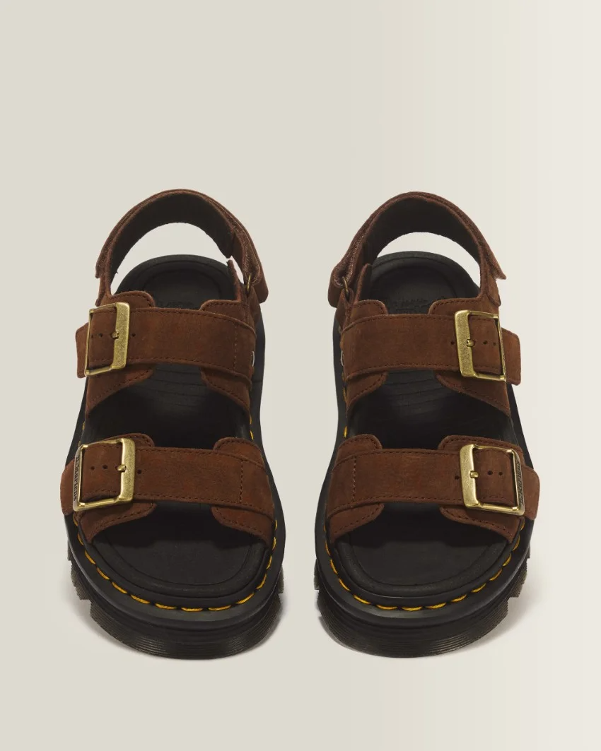 Dr Marten's Zebzag Sandal - Sepia Brown Tumbled Nubuck