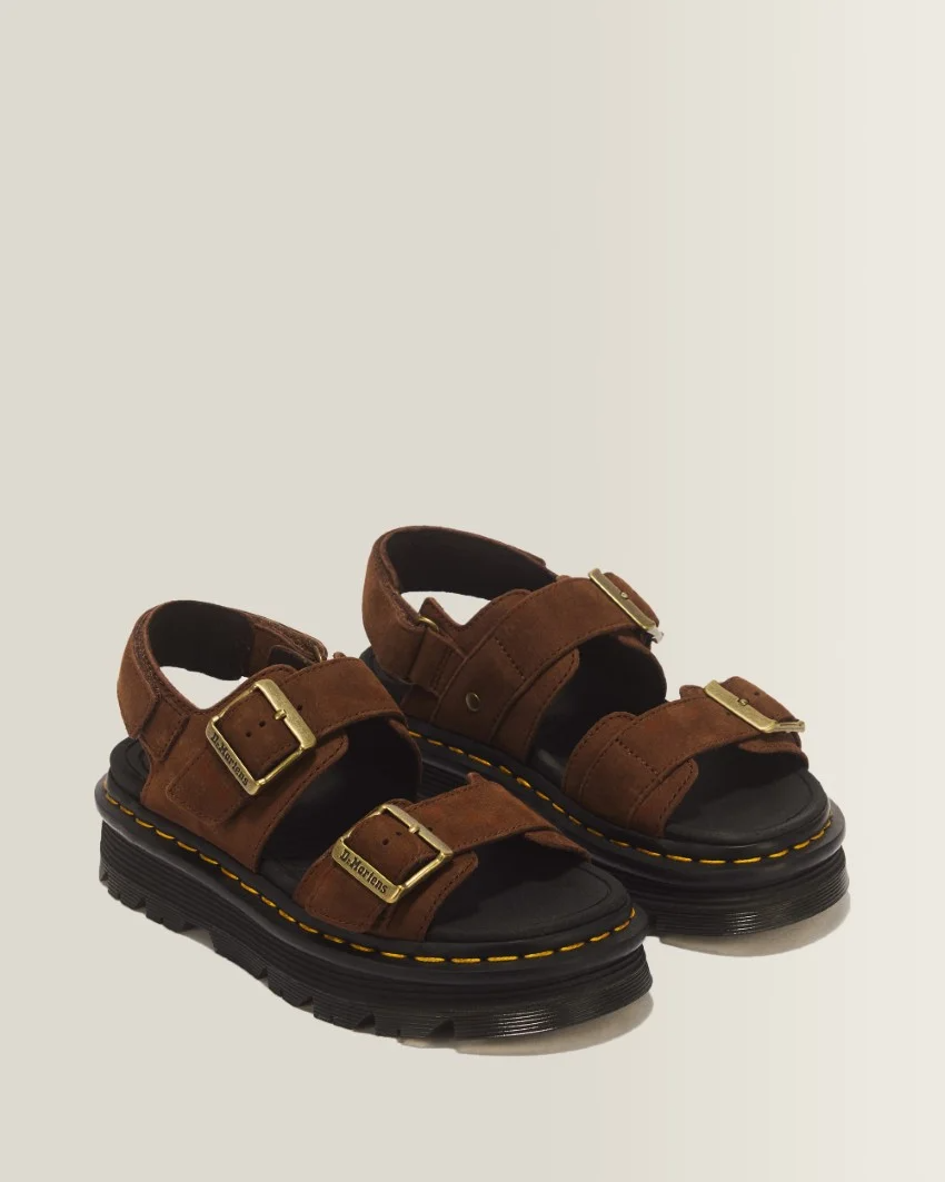 Dr Marten's Zebzag Sandal - Sepia Brown Tumbled Nubuck