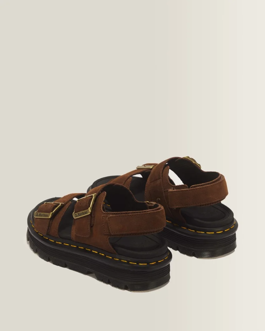 Dr Marten's Zebzag Sandal - Sepia Brown Tumbled Nubuck